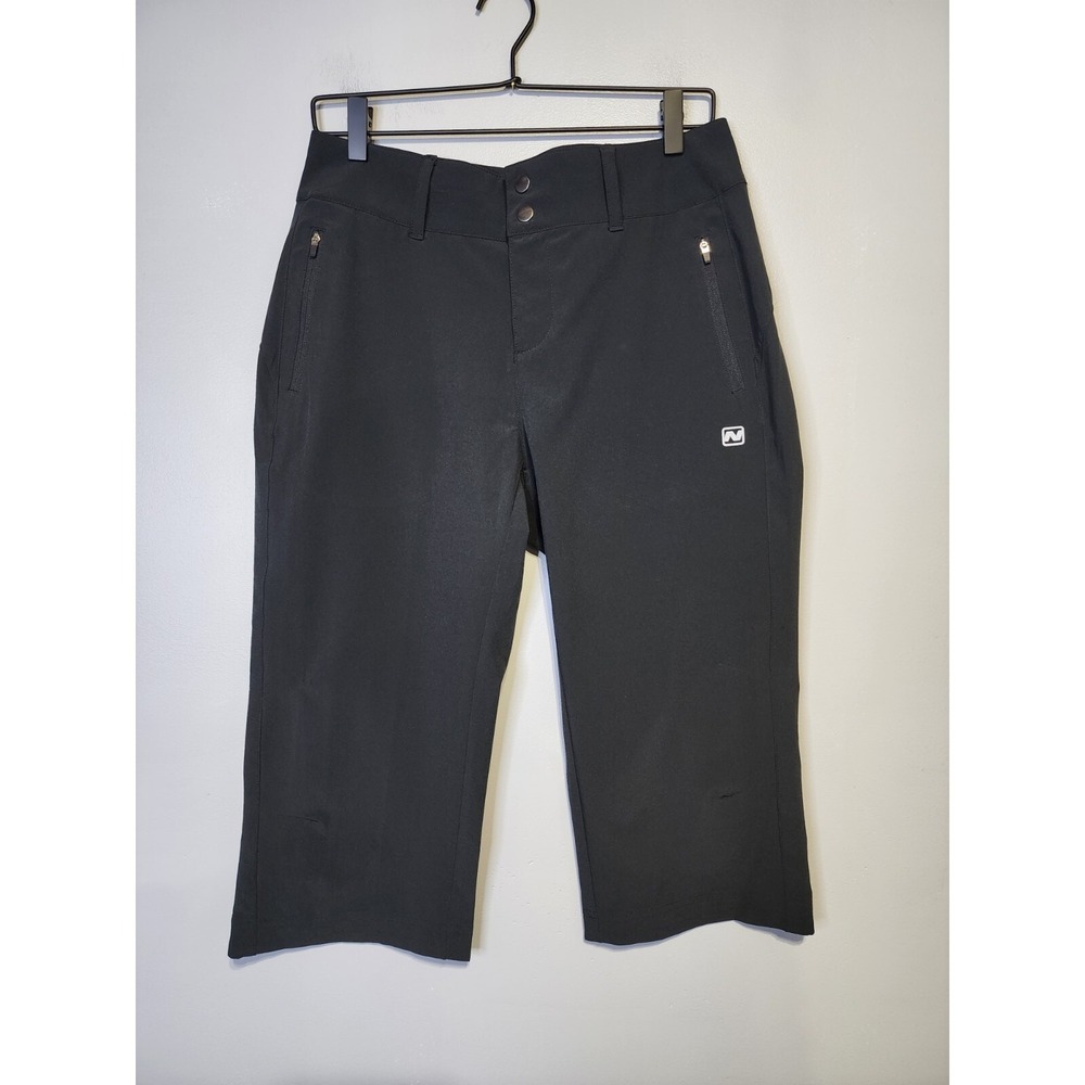 Nishiki Womens Size 6 Casual Capri‎ Cycling Black Zip Pockets Pants 31x18